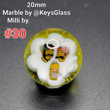 Load image into Gallery viewer, 20mm Keys Glass Milli Marbles