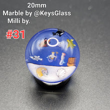 Load image into Gallery viewer, 20mm Keys Glass Milli Marbles