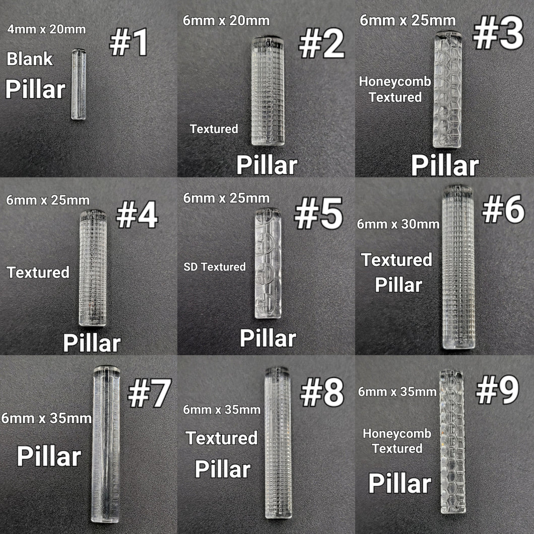 6mm Quartz Pillars - Solid & Hollow